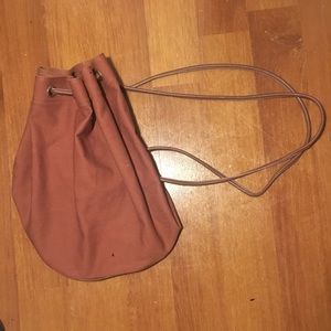 Urban outfitters orange canvas drawstring backpack